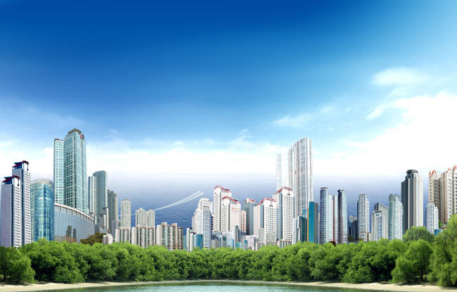 海濱城市背景地產海報設計PSD素材 - 房地產類PSD素材 - PSD素材 - 愛圖網 - 設計素材分享平臺